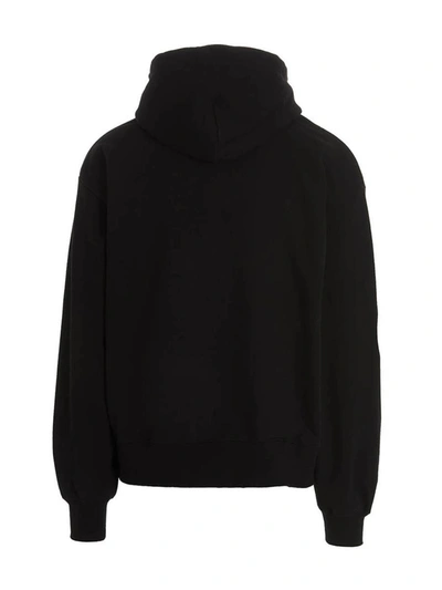 Gcds Black Waved Logo Hoodie In Black