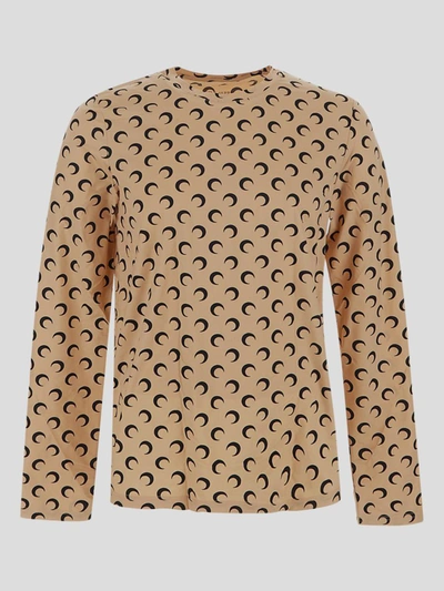 Marine Serre Large Fit Moon Top In Beige | ModeSens