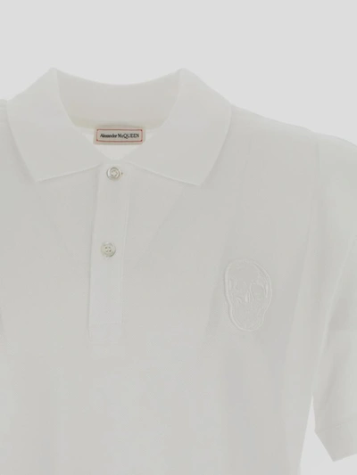 Shop Alexander Mcqueen Patch Skull Polo Shirt In White