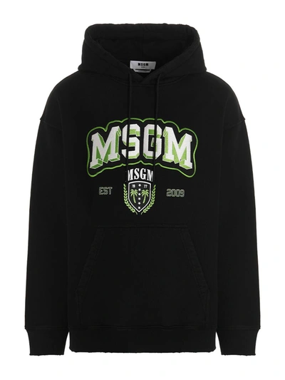 Shop Msgm 'college' Hoodie In Black