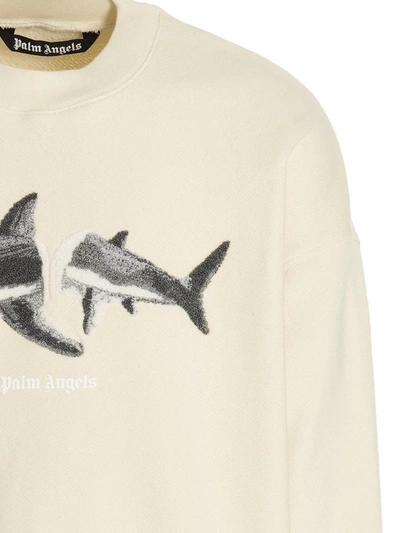 Shop Palm Angels 'shark' Sweatshirt In White