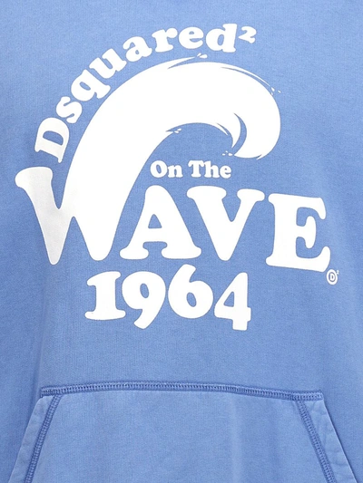 Shop Dsquared2 'd2 On The Wave' Hoodie In Light Blue