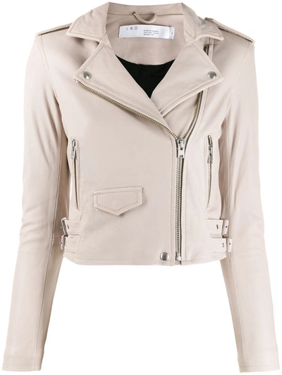 Shop Iro Ashville Leather Jacket In Grey