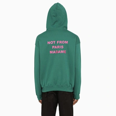 Shop Drôle De Monsieur Dark Hoodie With Slogan In Green