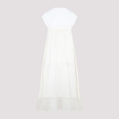 Shop Sacai Cotton Jersey Dress In White