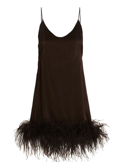 Shop Oseree Oséree 'babydoll' Dress In Brown