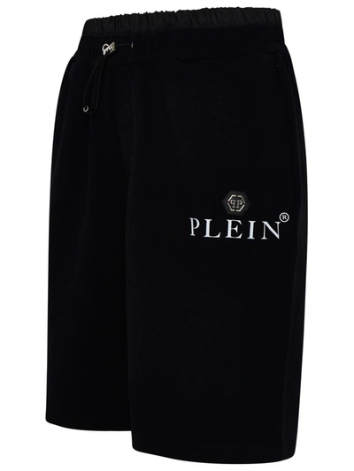 Shop Philipp Plein Black Cotton Blend Bermuda Shorts