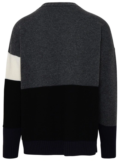 Shop Off-white Blocked Grey Wool Sweater