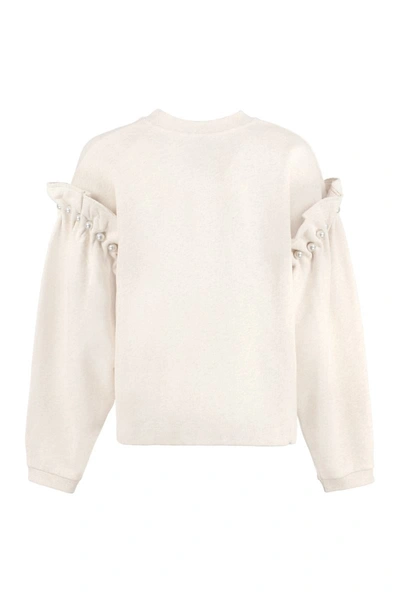 Shop Mother Of Pearl Dani Cropped Cotton Sweatshirt In Beige