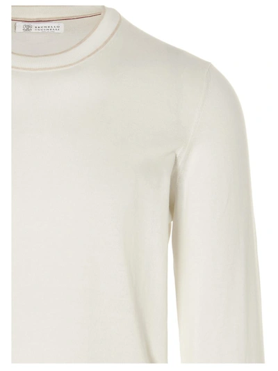 Shop Brunello Cucinelli Crewneck Sweater In White
