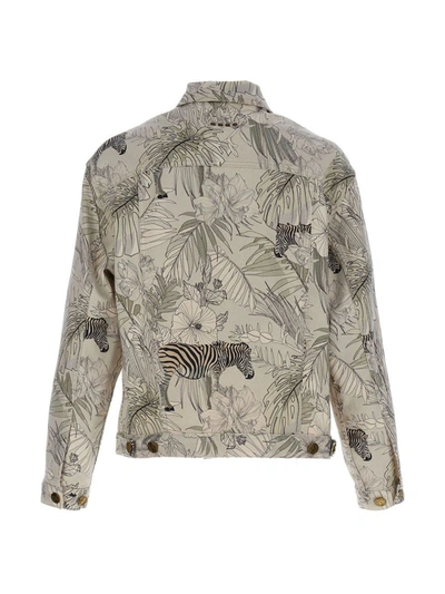 Shop Etro Floral Print Denim Jacket In Multicolor