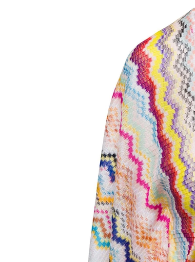 Shop Missoni Multicolor Cover-up With All-over Zig Zag Motif In Viscose Woman