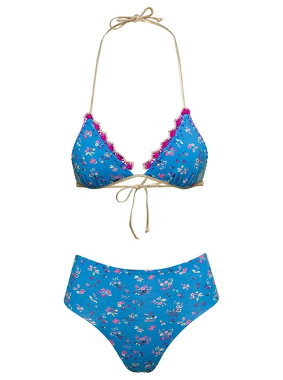 Shop Anjuna 'doris' Multicolor Reversible Two-piece Swimsuit With Graphic Print Woman In Blu