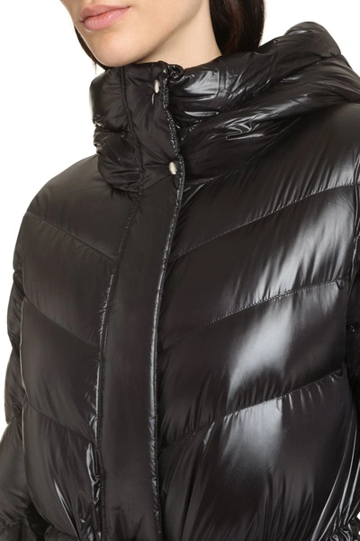 Shop Woolrich Aliquippa Hooded Down Jacket In Black