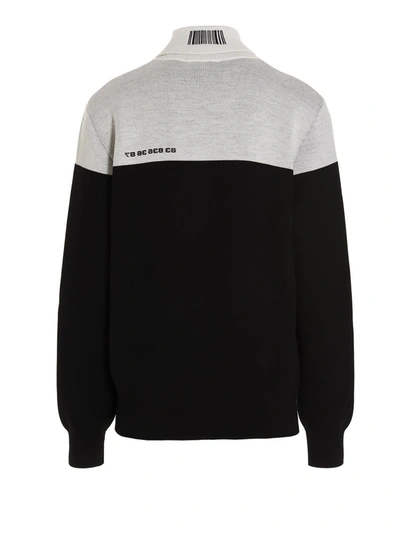 Shop Vtmnts 'numbered Colorblock' Sweater In Multicolor