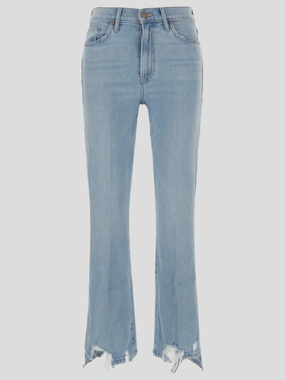 Shop Mother Jeans In <p> Light Blue Jeans In Cotton With High Rise