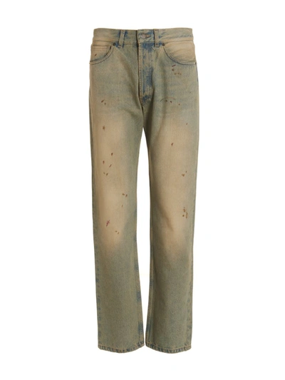 Darkpark 'larry' Distressed Faded Jeans In Light Blue