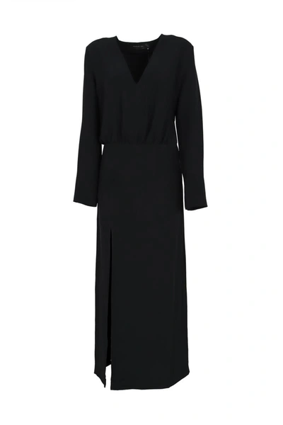 Shop Federica Tosi Long Dress With V-neck In Black