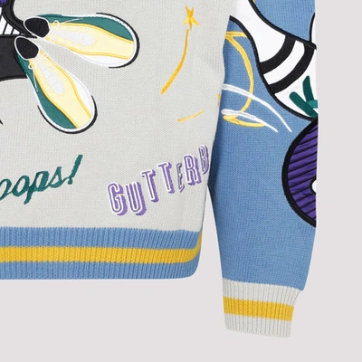 Shop Kenzo Bowling Elephant Cardigan Sweater In Blue