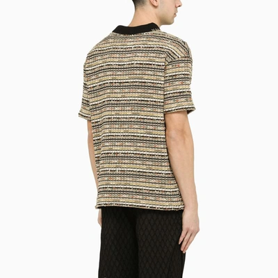 Shop Andersson Bell Striped Polo Shirt In Beige