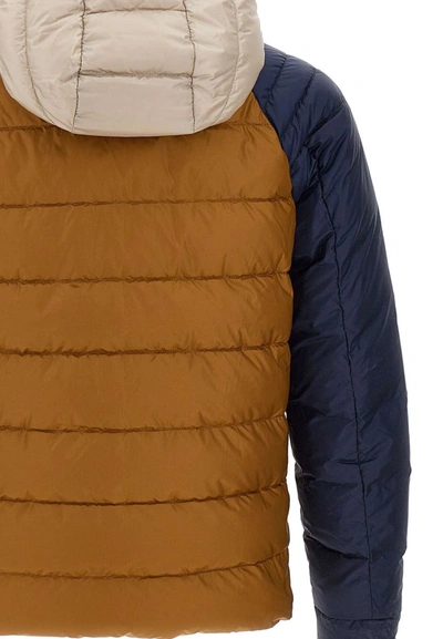 Shop Canada Goose "legacy" Down Jacket In Navy-gold-limestone