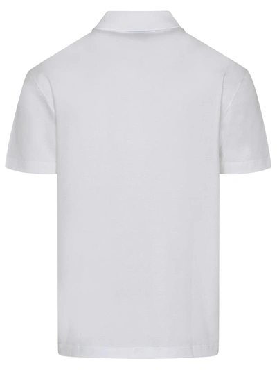 Shop Versace Medusa White Cotton Polo Shirt