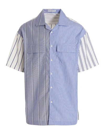 Shop Jw Anderson J.w. Anderson Striped Shirt In Light Blue