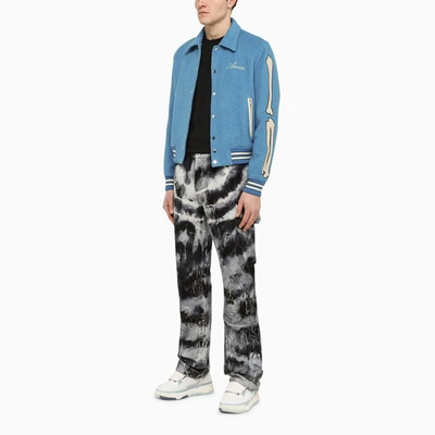 Shop Amiri Black/white/grey Tie-dye Jeans