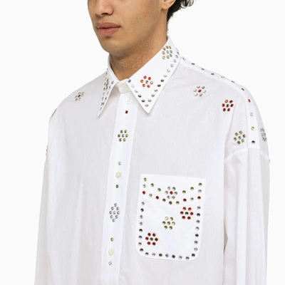 Shop Bluemarble Shirt With Crystals In White