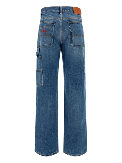 Shop Alexander Mcqueen Jeans In Blue Washed