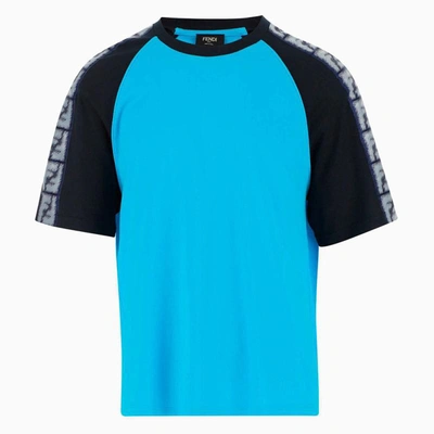 Shop Fendi Crewneck T-shirt Pool In Blue