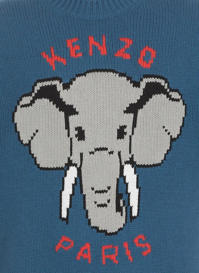 Shop Kenzo Sweaters In Cyan