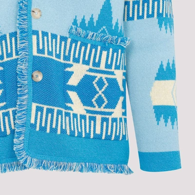 Shop Alanui Icon Jacquard Cardigan Sweater In Multicolour