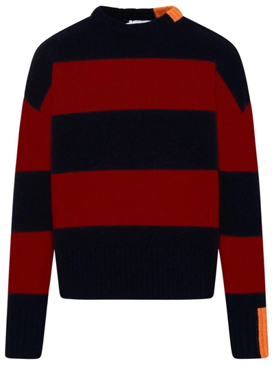 Shop Right For Blue And Red Wool Striped Sweater In Navy