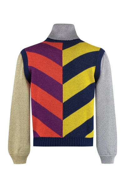 Shop Gucci Jacquard Wool Sweater In Multicolor