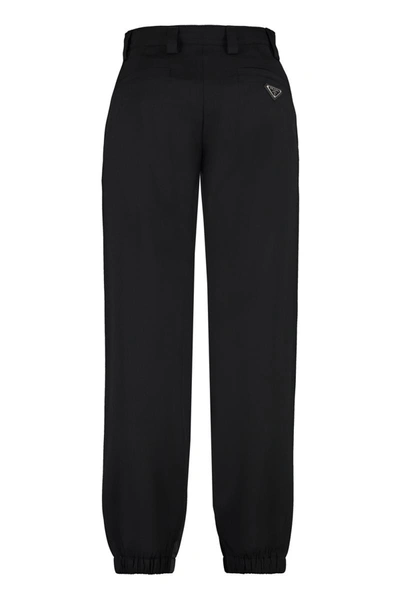 Shop Prada Wool Trousers In Black