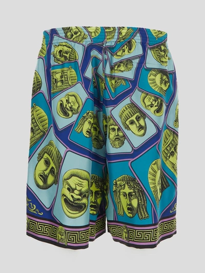 Shop Versace Shorts In Acidgreen