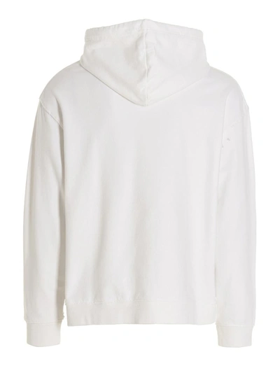 Raf Simons Destroyed Regular Fit Hoodie W/ R Print In White