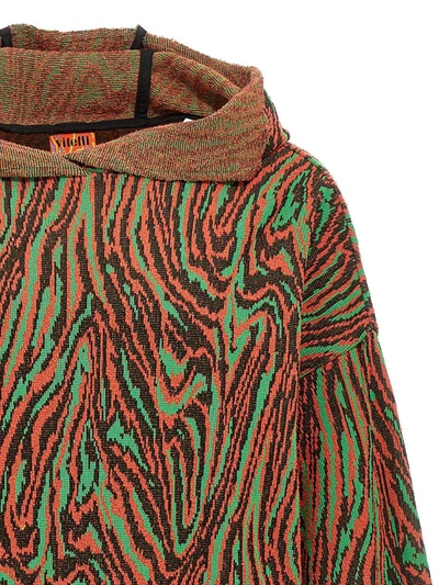 Shop Vitelli 'flow Jacquard' Hooded Sweater In Multicolor