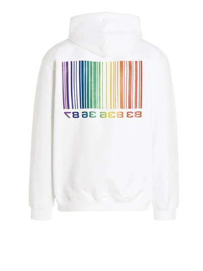 Shop Vtmnts ‘big Barcode' Hoodie In White