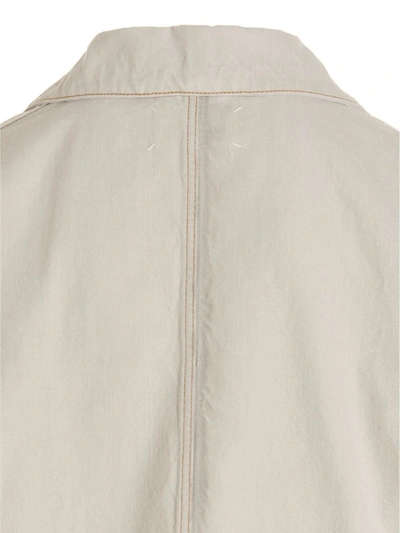 Shop Maison Margiela Denim Long Jacket In Gray