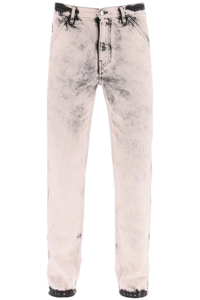 Shop Oamc Stone-washed Straight-leg Jeans In Pink