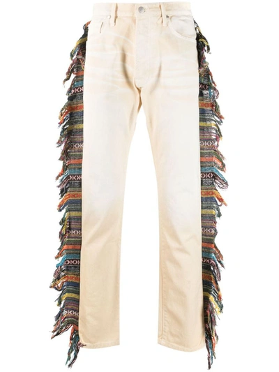 Shop Alchemist Multicolor Straight Jeans In Beige