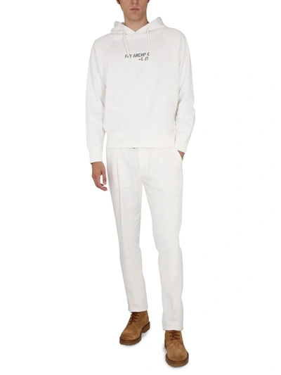 Shop Fay " Archive" Sweatshirt In White