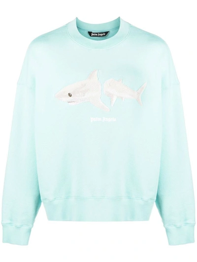 Shop Palm Angels Shark Sweatshirt Clothing In Blue