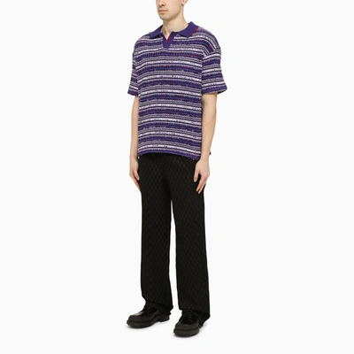 Shop Andersson Bell Violet Striped Polo Shirt In Purple