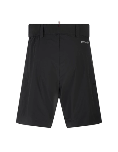 Shop Moncler Grenoble Nylon Bermuda Shorts With Logo In Black