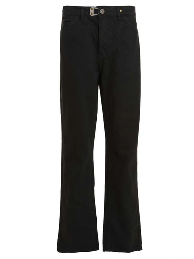 Objects Iv Life Buckle-detail Straight-leg Jeans In Gray