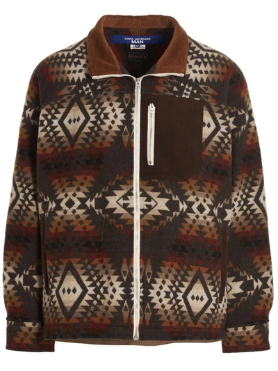 Junya Watanabe Abstract-print Wool Jacket In Multicolor