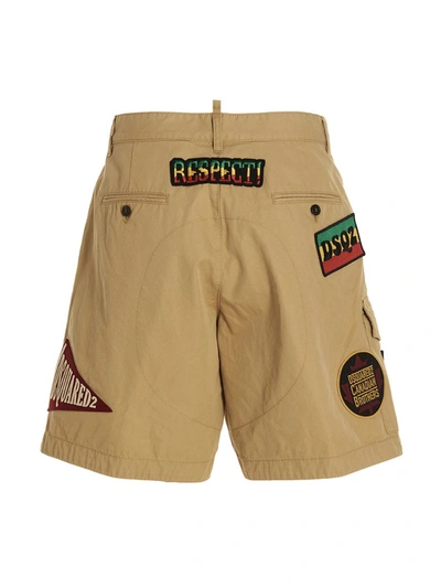 Shop Dsquared2 ‘boxer Cargo' Bermuda Shorts In Beige